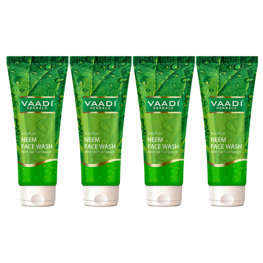 Pack of 4 Anti-Acne Neem Face Wash With Tea Tree Extract (60 ml x 4)