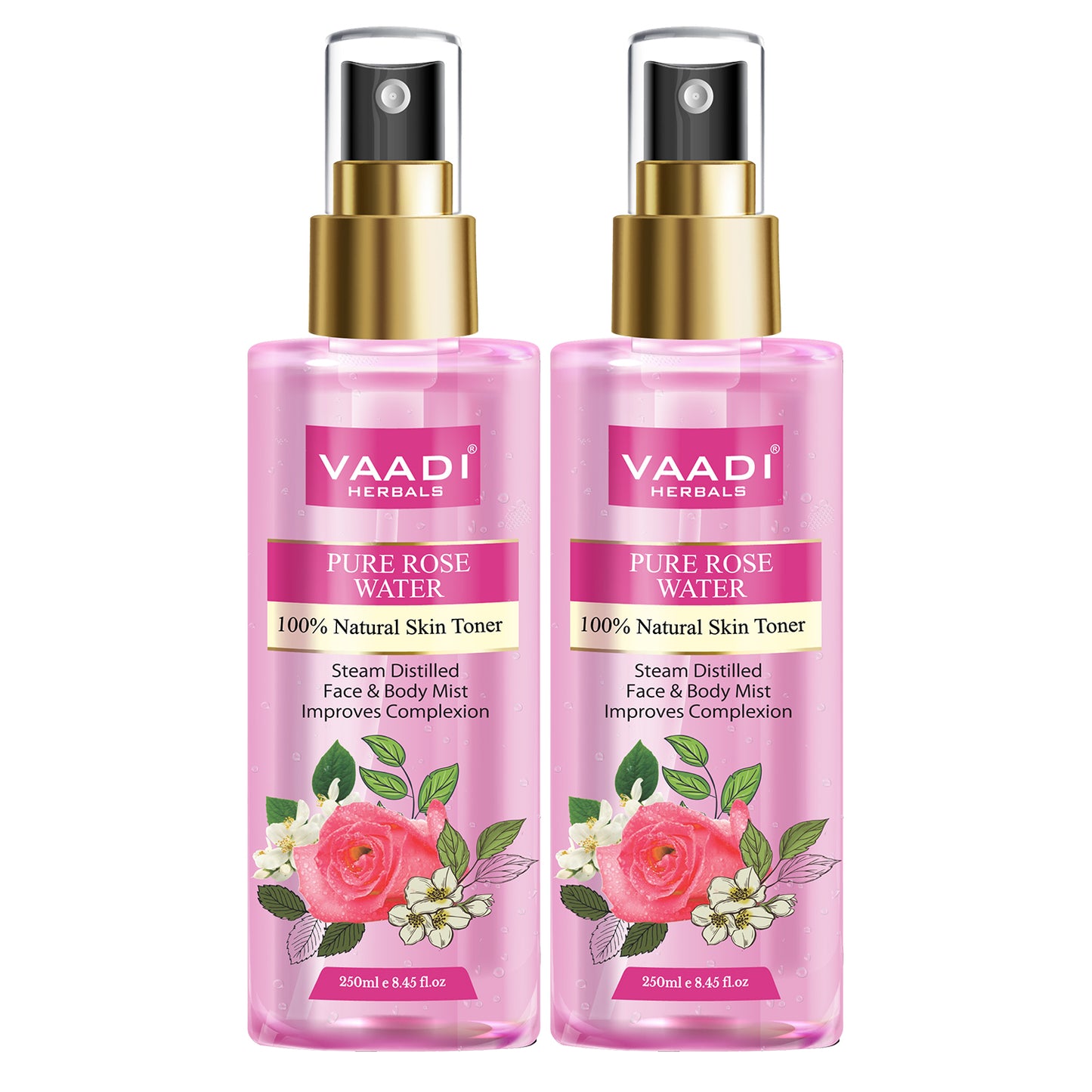 Rose Water - 100% Natural & Pure (250 ml x 2)