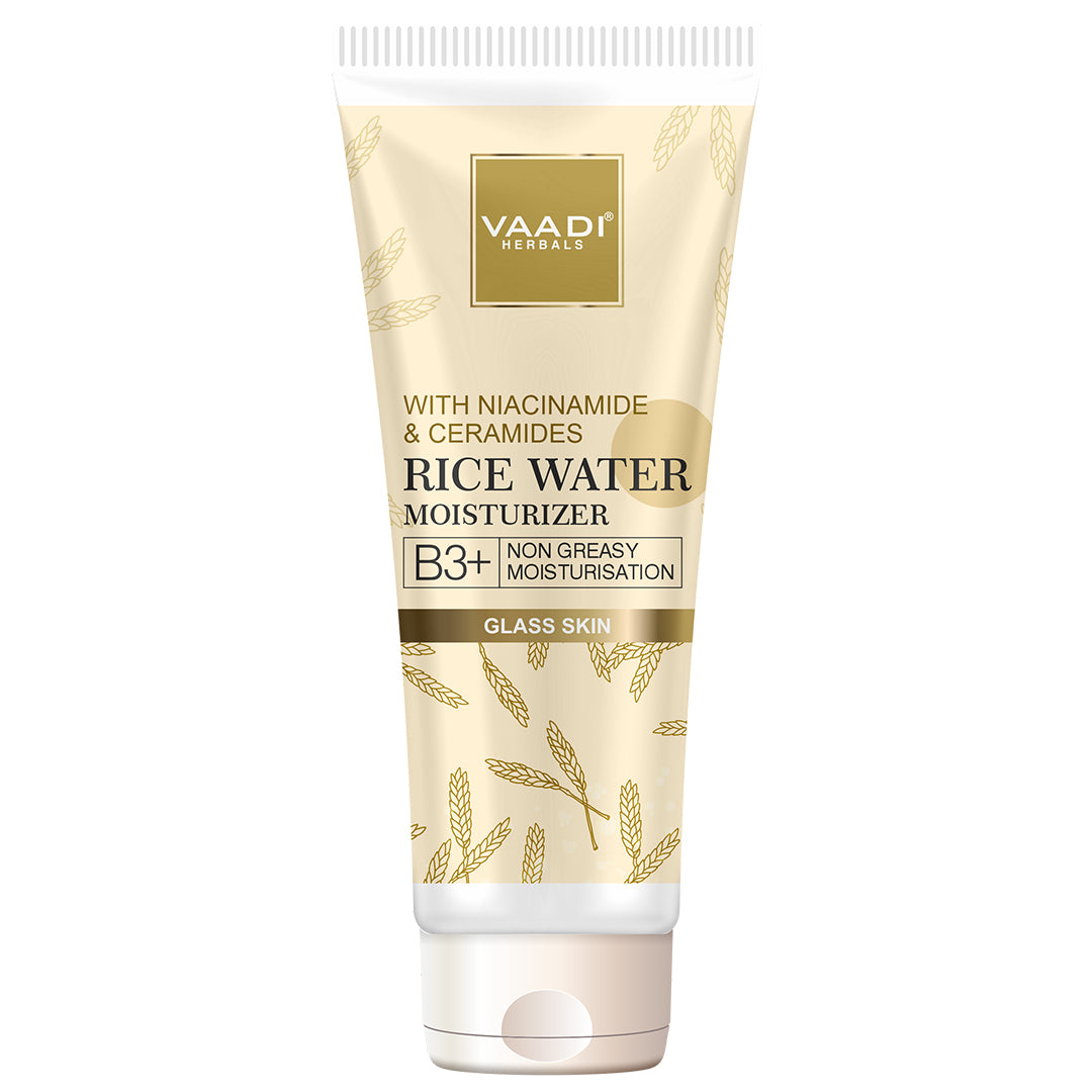 Rice Water Moisturizer with Niacinamide & Ceramides - B3+ | Oil-Control| Matte & Non-Greasy Hydration| Glass Skin Look (60 ml)