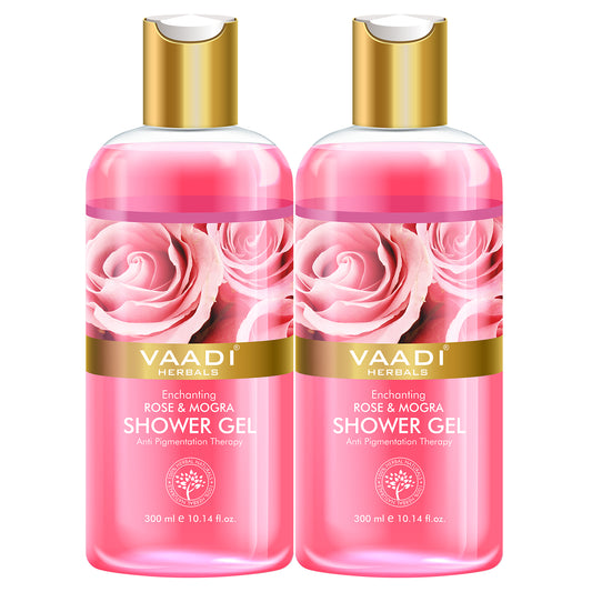 Pack of 2  Enchanting Rose & Mogra Shower Gel (300 ml x 2)