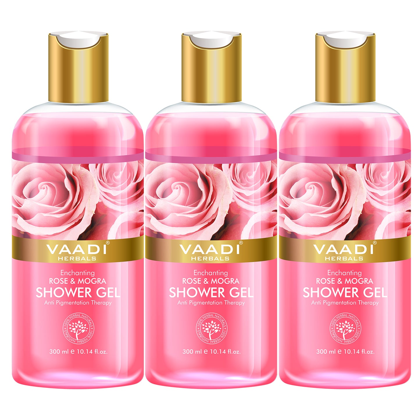 Pack of 3 Enchanting Rose & Mogra Shower Gel (300 ml x 3)