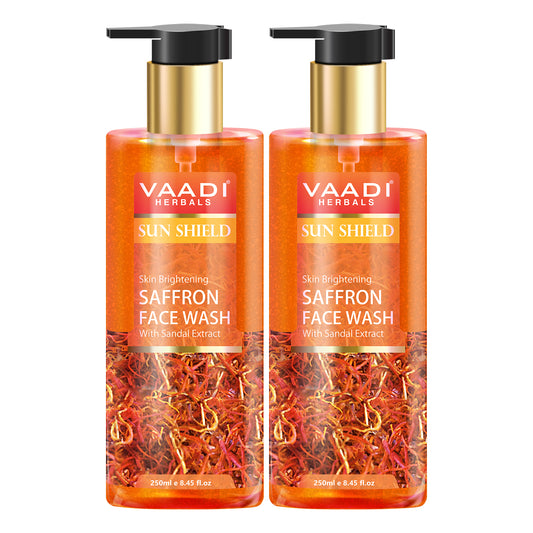 Pack of 2 Skin Whitening Saffron Face Wash With Sandal Extract (250 ml x 2)