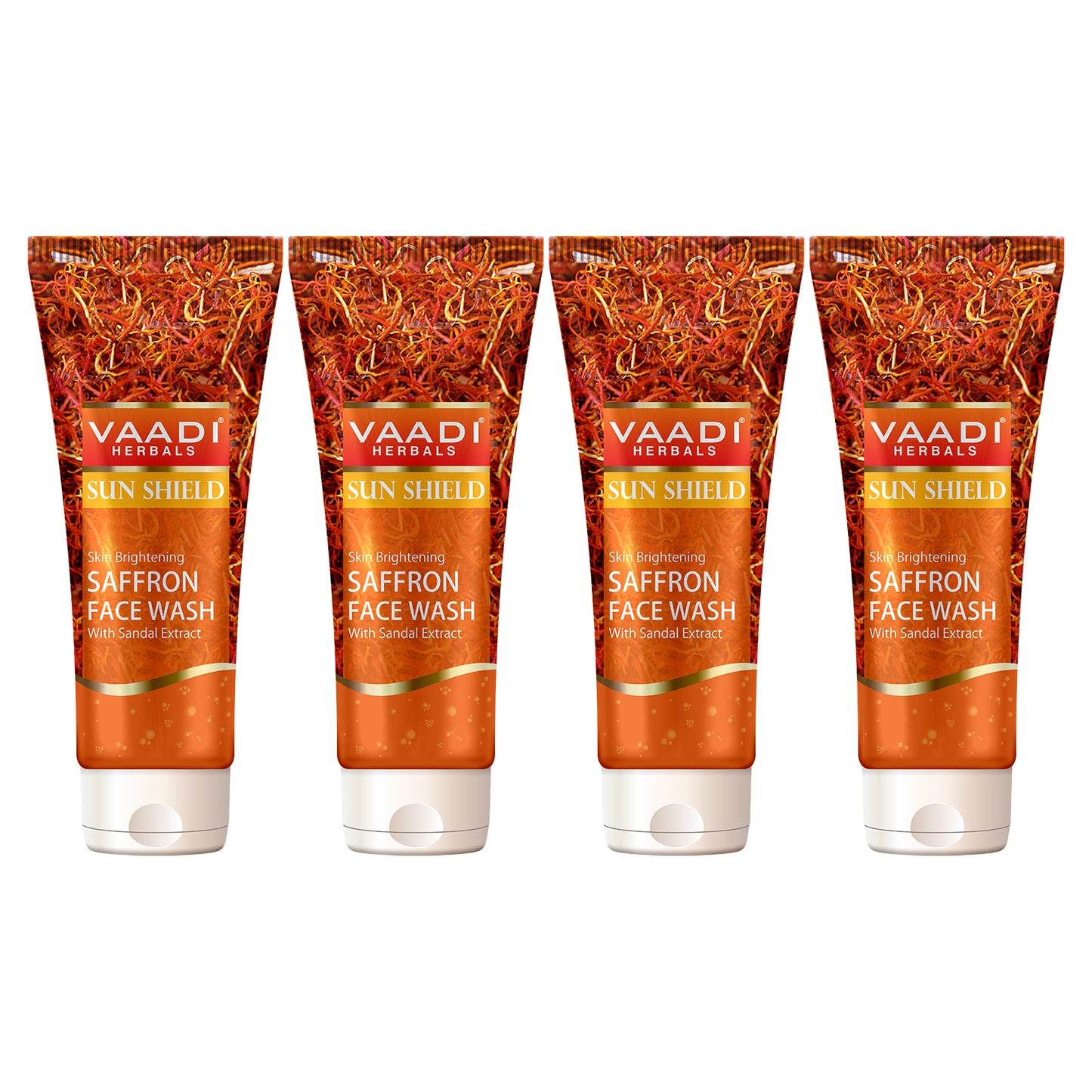 Pack of 4 Skin Whitening Saffron Face Wash With Sandal Extract (60 ml x 4)