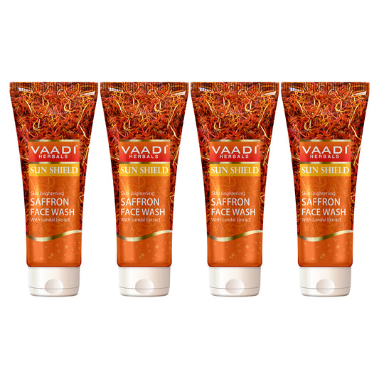 Pack of 4 Skin Whitening Saffron Face Wash With Sandal Extract (60 ml x 4)