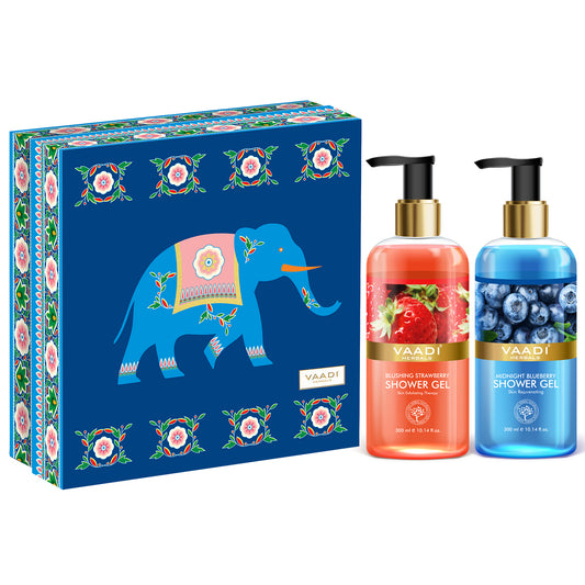 Very Berry Shower Gels Gift Box -Blushing Strawberry 300 ml & Midnight Blueberry 300 ml ( 300 ml x 2 )