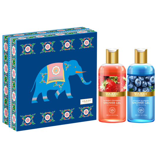 Very Berry Shower Gels Gift Box -Blushing Strawberry 300 ml & Midnight Blueberry 300 ml ( 300 ml x 2 )