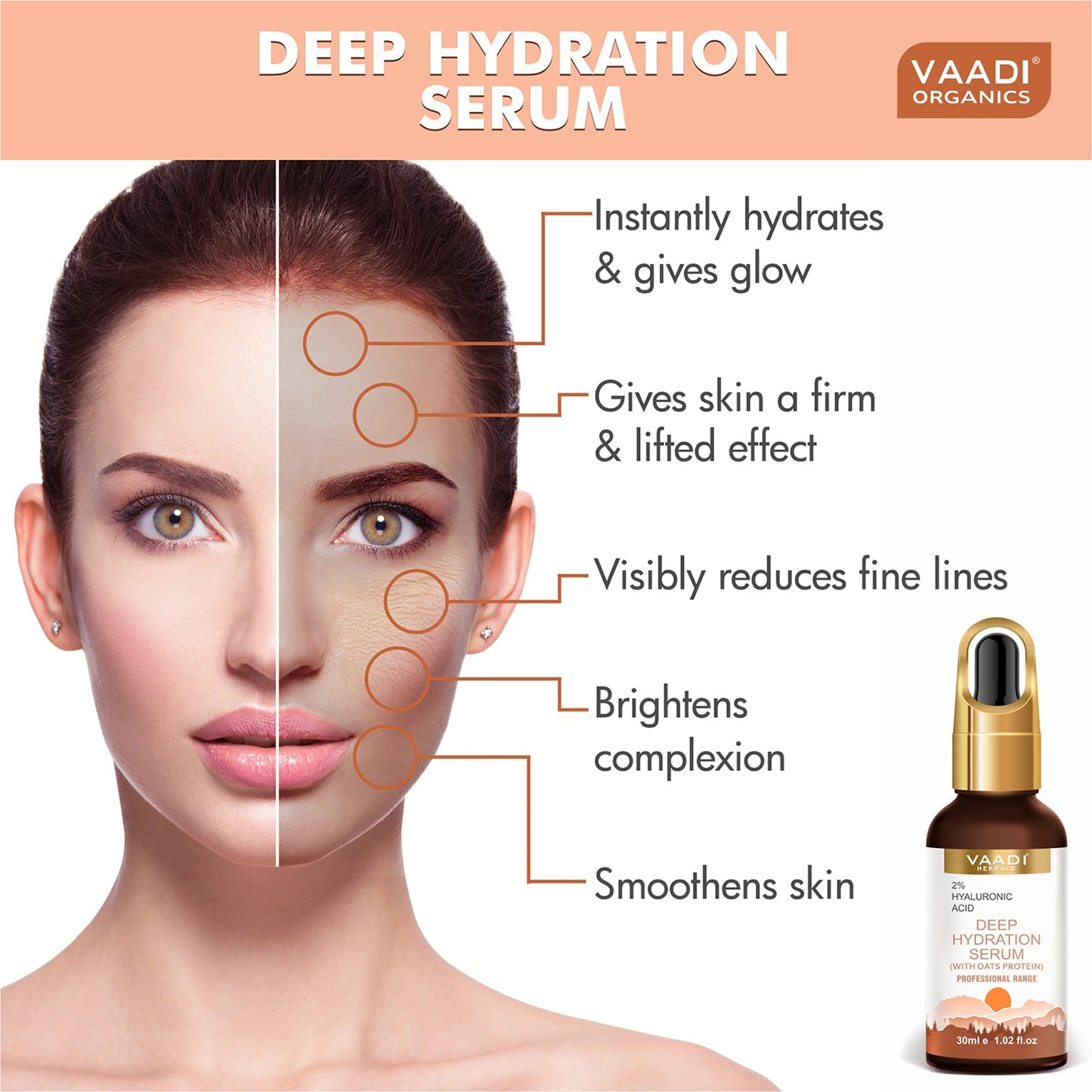 Deep Hydration Serum With 2% Hyaluronic Acid & Oats Protein (30 ml)