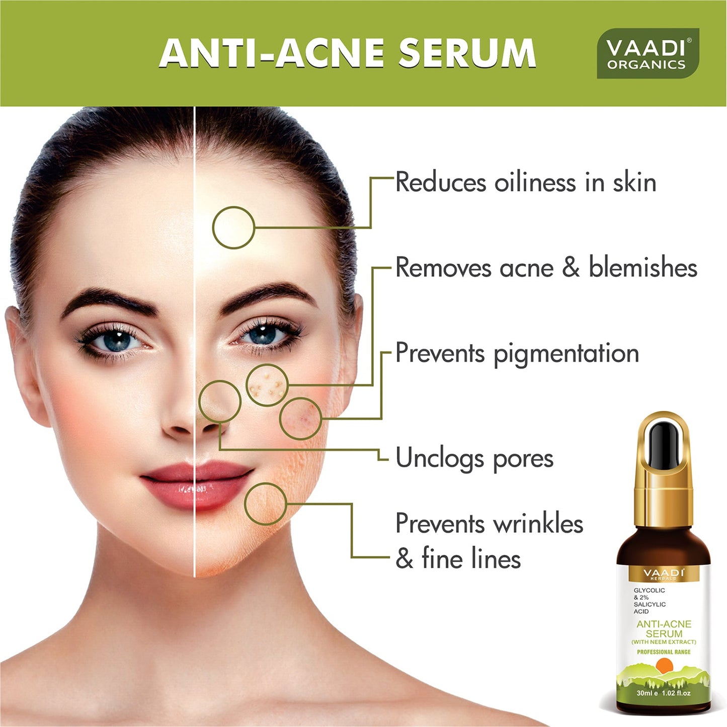 Anti-Acne Serum With Glycolic & 2% Salicylic Acid (30 ml)