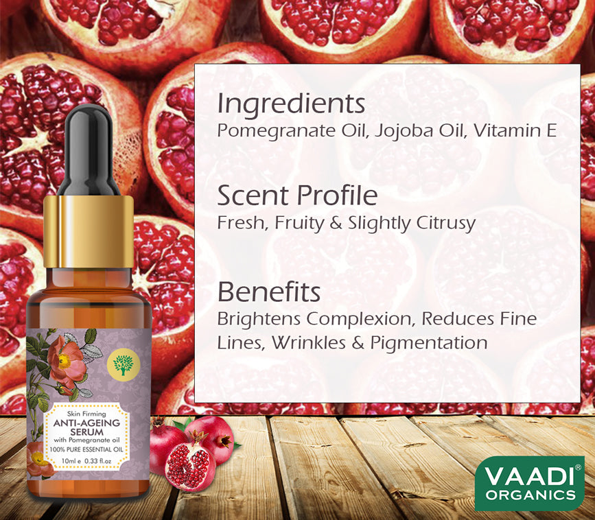 Vitamin E Anti Ageing Serum with Pomegranate Oil - Reduces Fine Lines, Lightens Wrinkles & Brightens Complexion (10 ml)