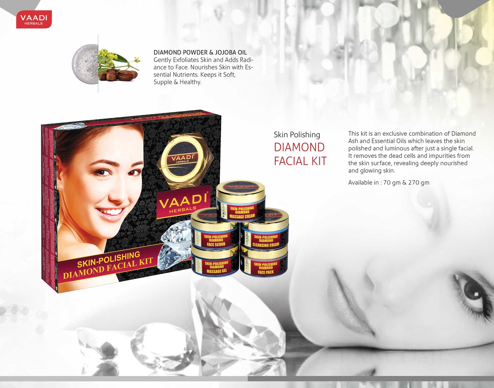 Skin-Polishing Diamond Facial Kit (270 gms) – Vaadi Organics Nepal