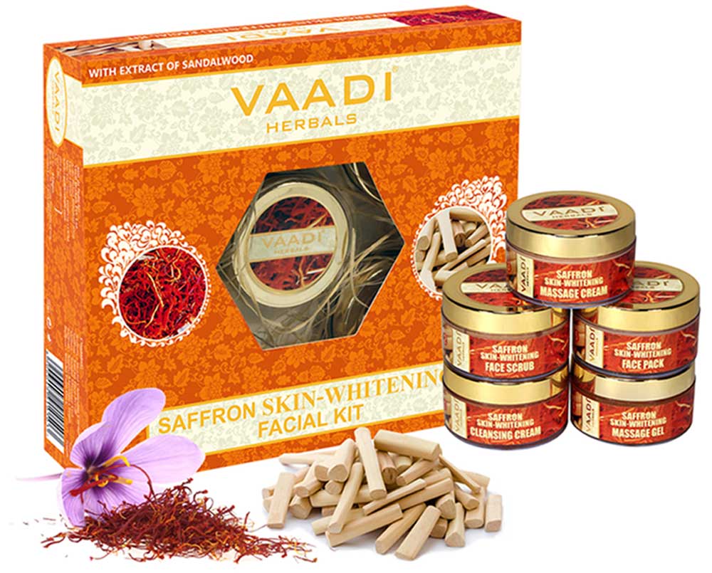 Saffron Skin-Whitening Facial Kit With Sandalwood Extract (270 gms)