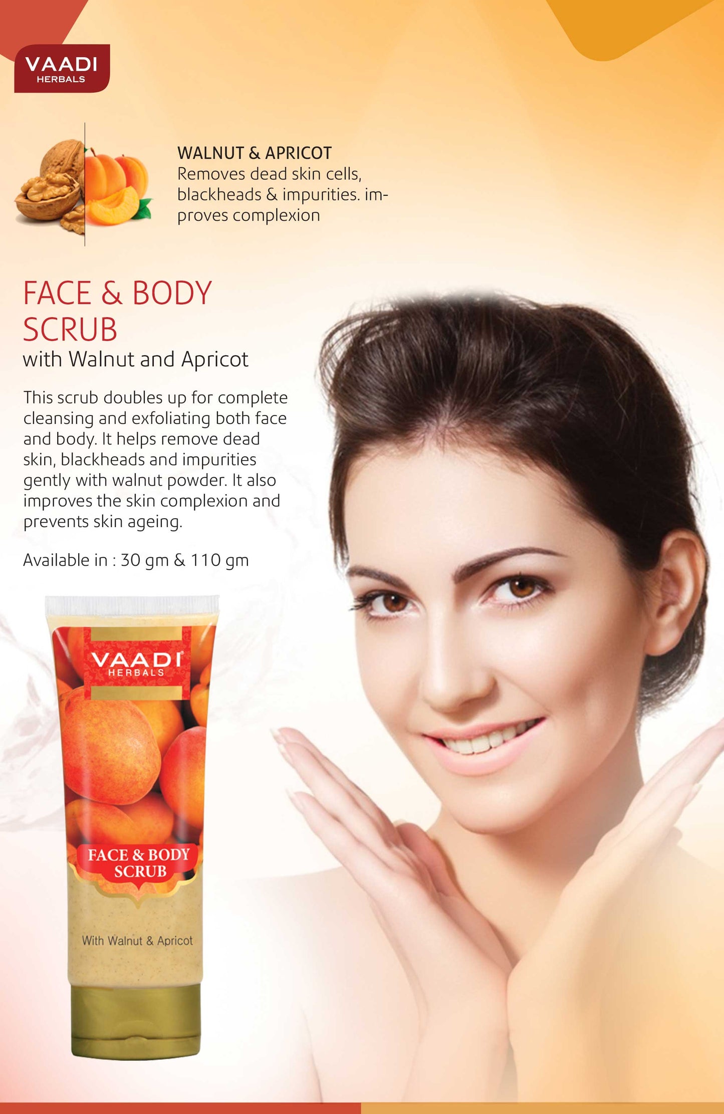 Face & Body Scrub with Walnut & Apricot (110 gms)