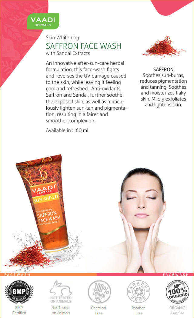 Skin Whitening Saffron Face Wash With Sandal Extract (60 ml)