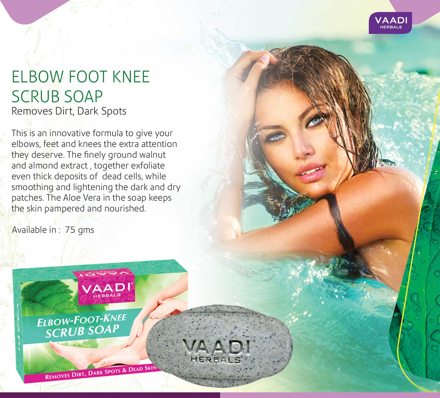 Elbow-Foot-Knee Scrub Soap with Almond & Walnut Scrub (75 gms)