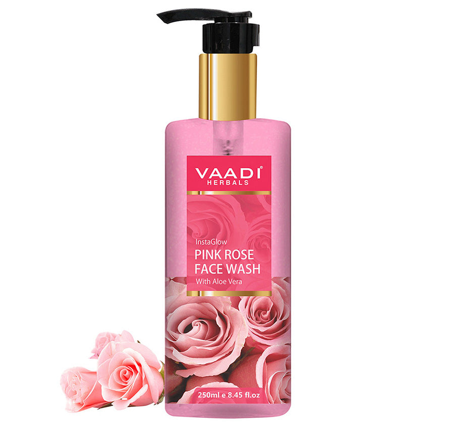 Insta Glow Pink Rose Face wash with Aloe vera extract ( 250 ml)