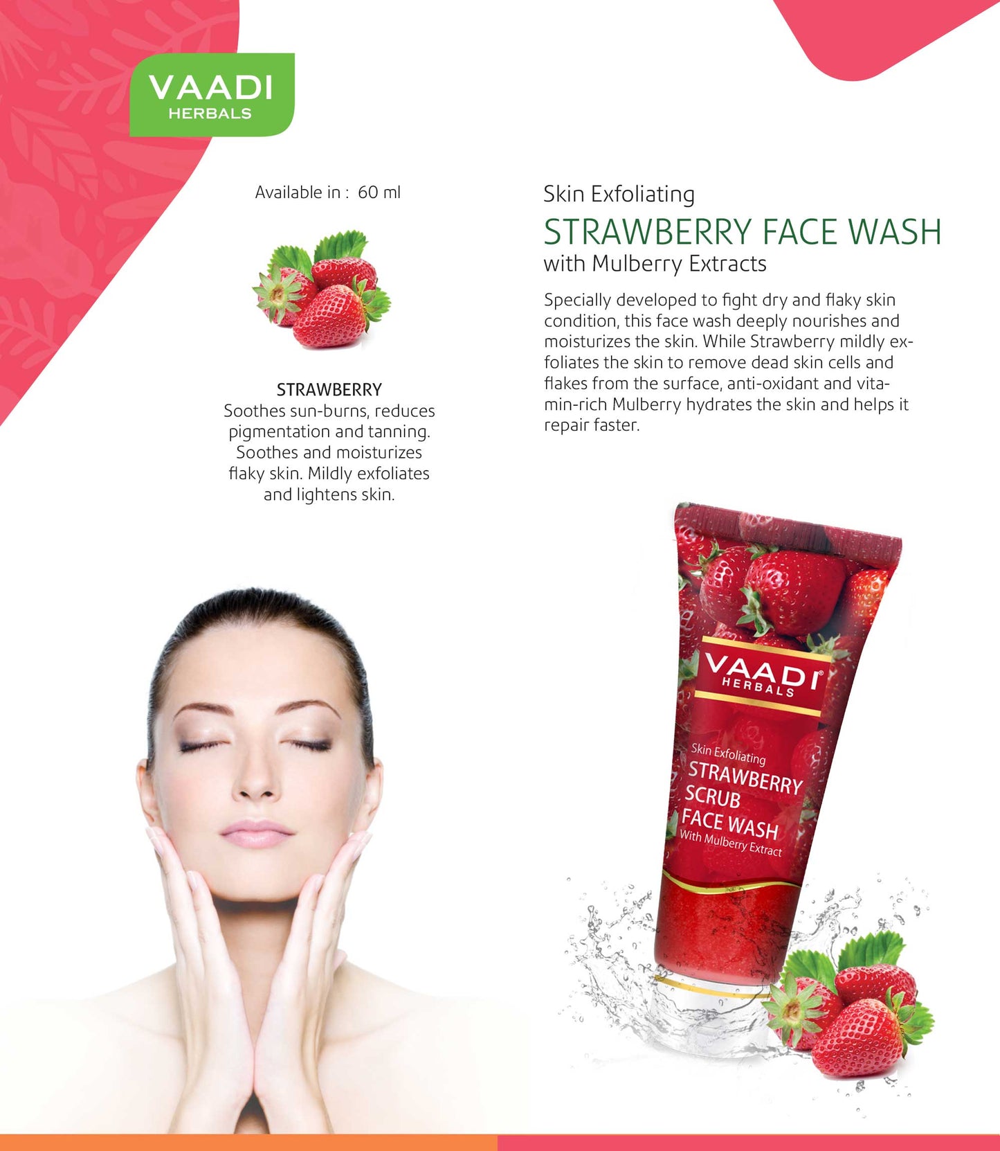 Pack of 4 Strawberry Scrub Face Wash With Mulberry Extract (60 ml x 4)